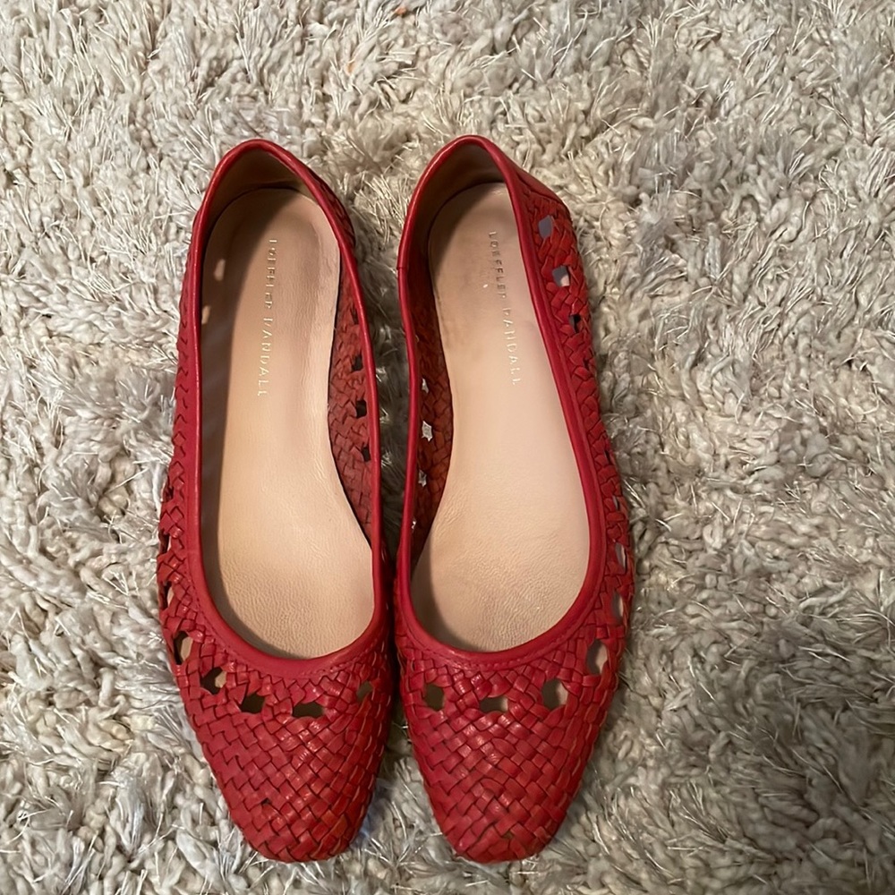 Loeffler Randall, Size 7.5 Red Woven Flats
